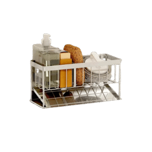 Dispensador de esponja y lavalozas metálico para cocina