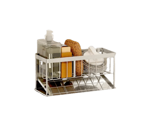 Dispensador de esponja y lavalozas metálico para cocina